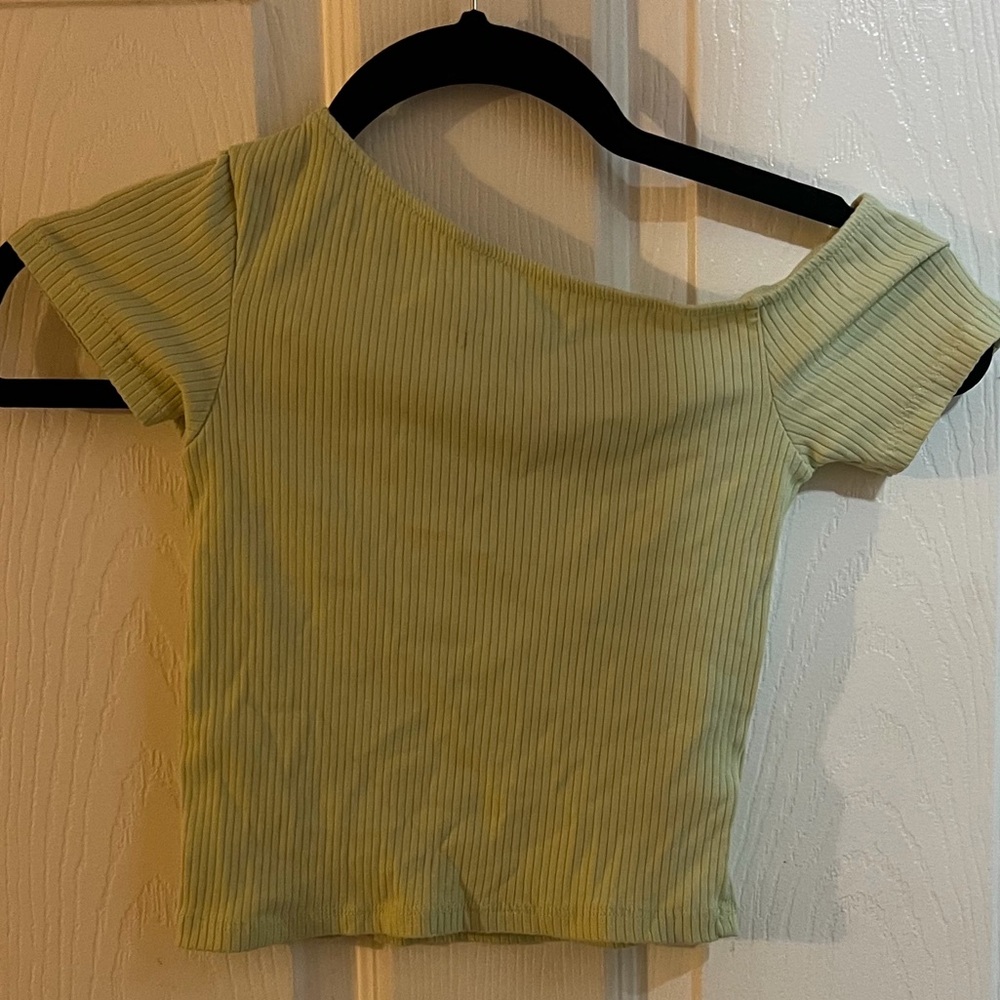 Zara kids Light Green Ribbed Top